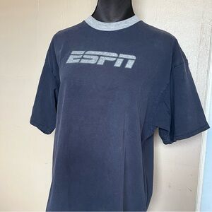 Y2k ESPN navy baseball ringer t shirt